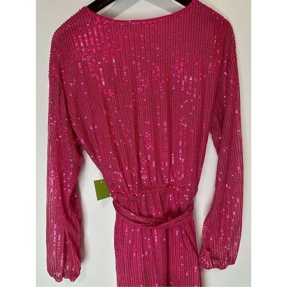 Fuchsia sequin long sleeve dress - Picture 11 of 11